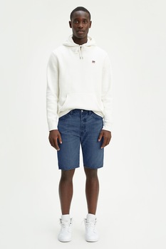 Levi's, Bermude din denim cu croiala dreapta 501®, Bleumarin/Alb prafuit Levi's, Bermude din denim cu croiala dreapta 501®, Bleumarin/Alb prafuit