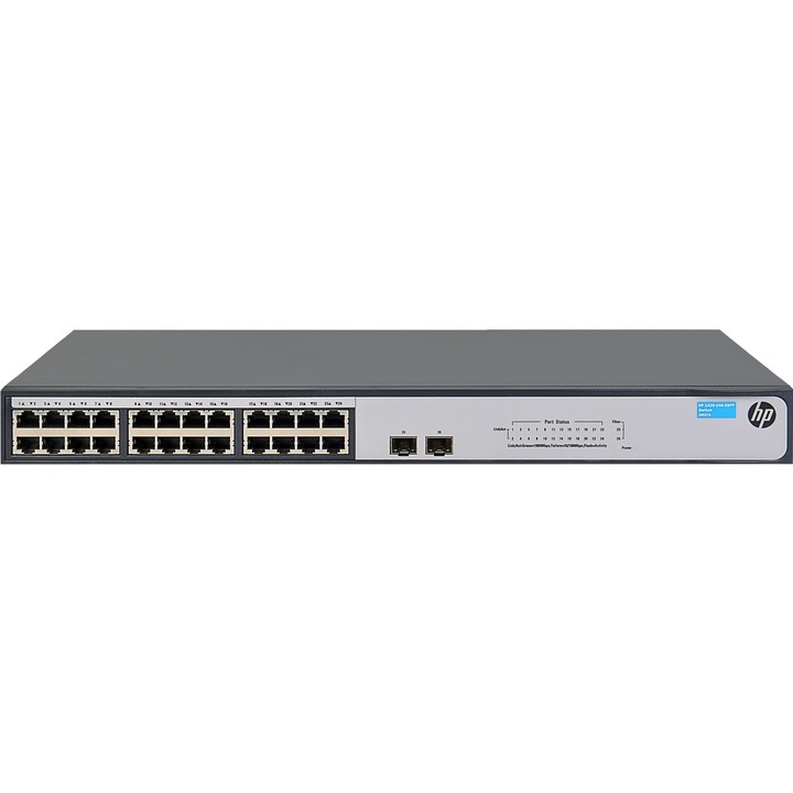 Switch HP 1420 24 x Ports Gigabit, 2 x Ports SFP, rackabil, Unmanaged