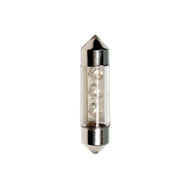 Set 2 becuri tip LED, sofit cu 3 LED-uri, SV8.5-8, 10X31 mm, alb