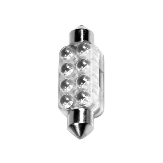 Bec tip LED, sofit cu 8 LED-uri, 12V, SV8.5-8, 13X44 mm, verde