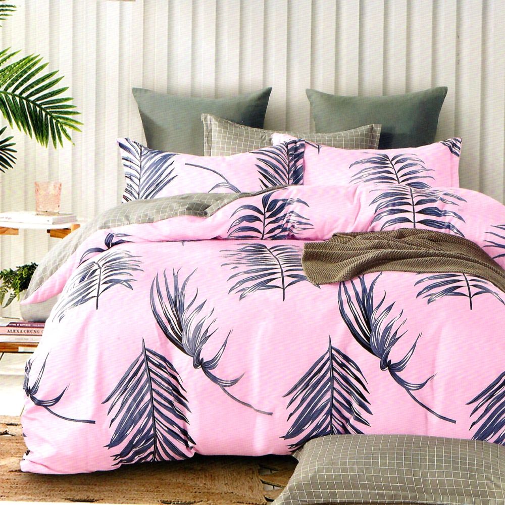 Set Lenjerie Bumbac Satinat 2 Fete, 4 Piese, Pat 2 Persoane, RP-17