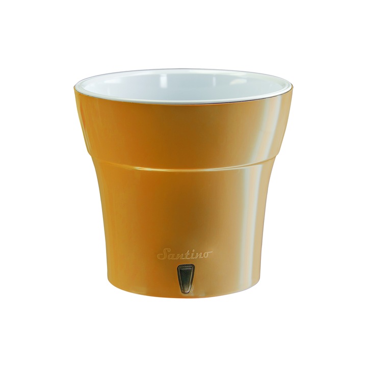 Саксия с напоителна система Santino Dali, ⌀11 см, 0.6 L, Карамел/Бял