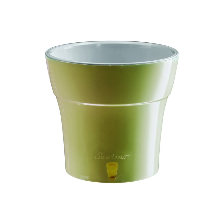 Саксия с напоителна система Santino Dali, ⌀11 см, 0.6 L, Маслина/Сив