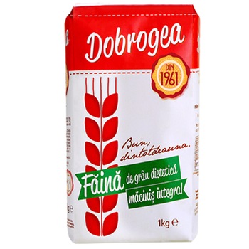 Faina de grau macinis integral Dobrogea, 1kg Faina de grau macinis integral Dobrogea, 1kg