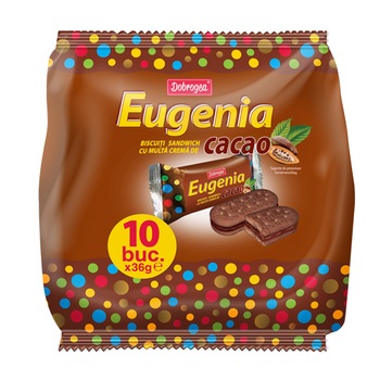 Biscuiti cacao cu crema de cacao Familial EUGENIA, 10buc *36g Biscuiti cacao cu crema de cacao Familial EUGENIA, 10buc *36g