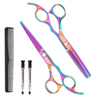 Set profesional foarfeca de tuns si filat Baroc si pieptan carbon pentru frizerie, salon, coafor, marime 6 Set profesional foarfeca de tuns si filat Baroc si pieptan carbon pentru frizerie, salon, coafor, marime 6