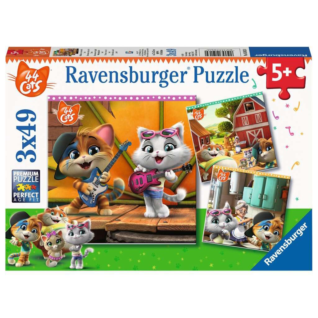 Puzzle Ravensburger - 44 Cats, 3x49 piese