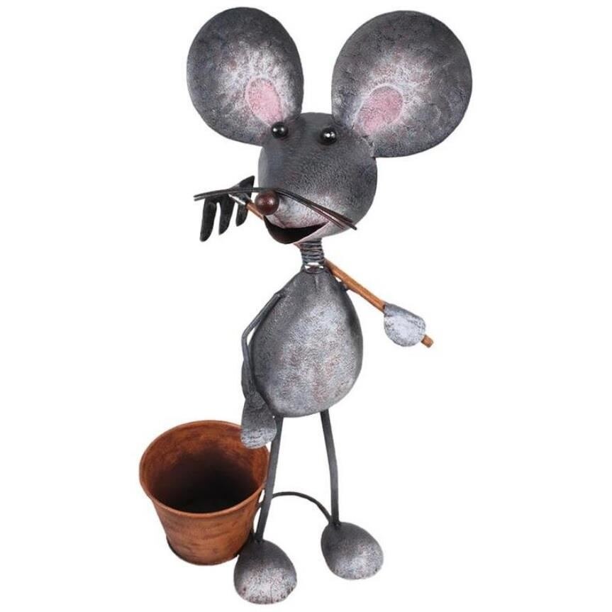 Ghiveci decorativ pentru gradina Strend Pro Mouse, inaltime 53 cm, din tabla
