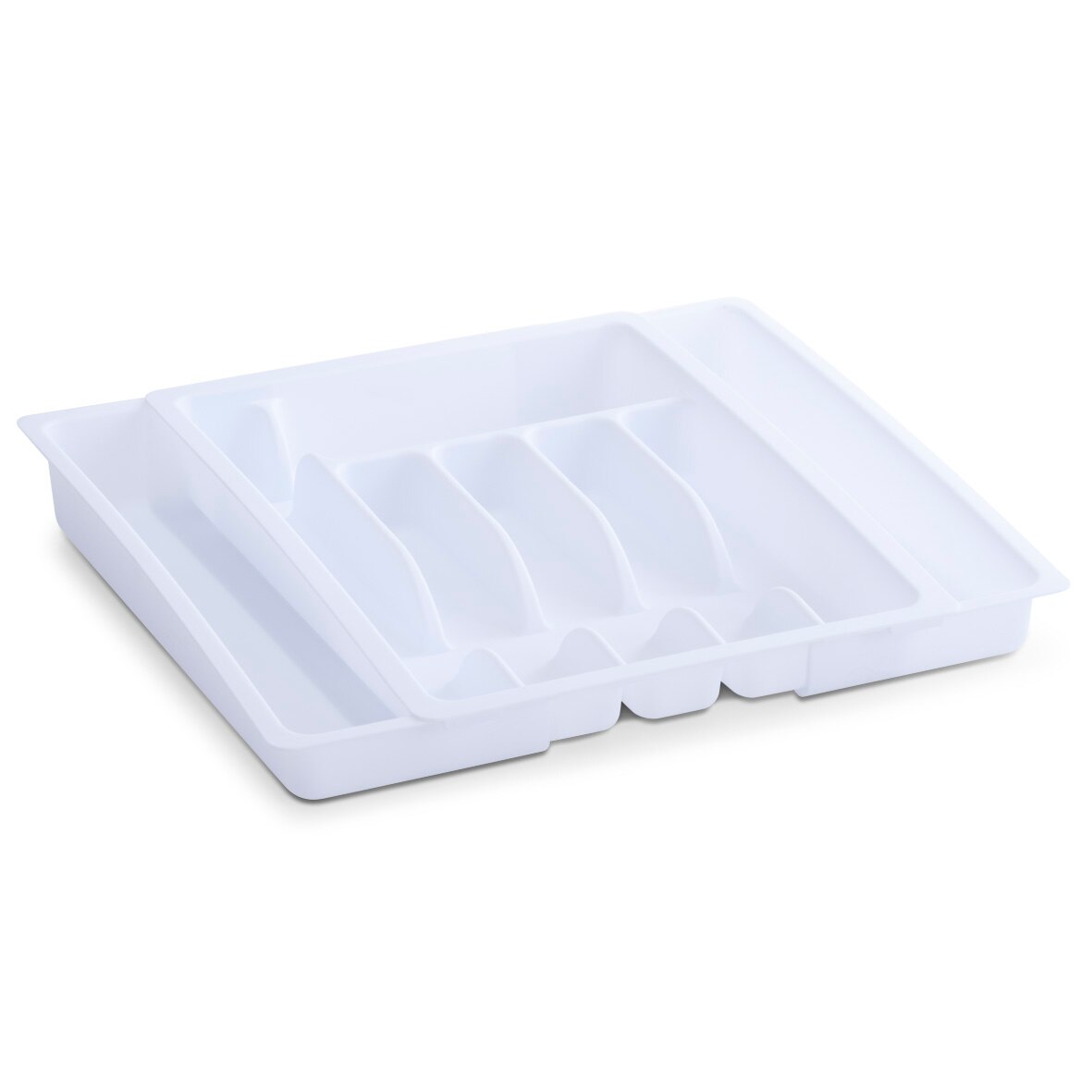 Suport tacamuri extensibil din plastic,alb,Zeller