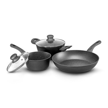 Set oale, Ambition, cu capac 16 cm, 20 cm + tigaie 28 cm (5 piese) Mistral Set oale, Ambition, cu capac 16 cm, 20 cm + tigaie 28 cm (5 piese) Mistral