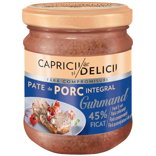 Pate integral de porc Capricii si Delicii, 180g