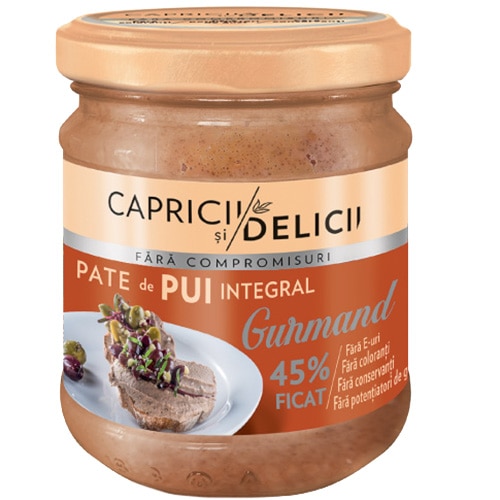 Pate integral de pui Capricii si Delicii, 180g