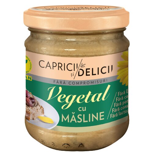 Pate vegetal cu seminte si masline Capricii si Delicii, 180g
