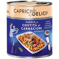 Fasole cu costita si carnaciori Capricii si Delicii, 800g