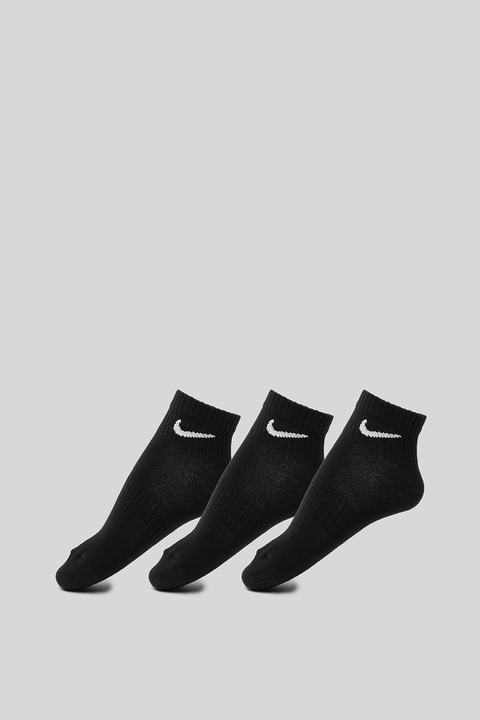 Nike, Set de sosete unisex din material usor, cu tehnologie Dri-Fit Everyday - 3 perechi, Negru
