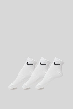 Nike, Set de sosete unisex pentru fitness Dri-Fit - 3 perechi, Alb Nike, Set de sosete unisex pentru fitness Dri-Fit - 3 perechi, Alb