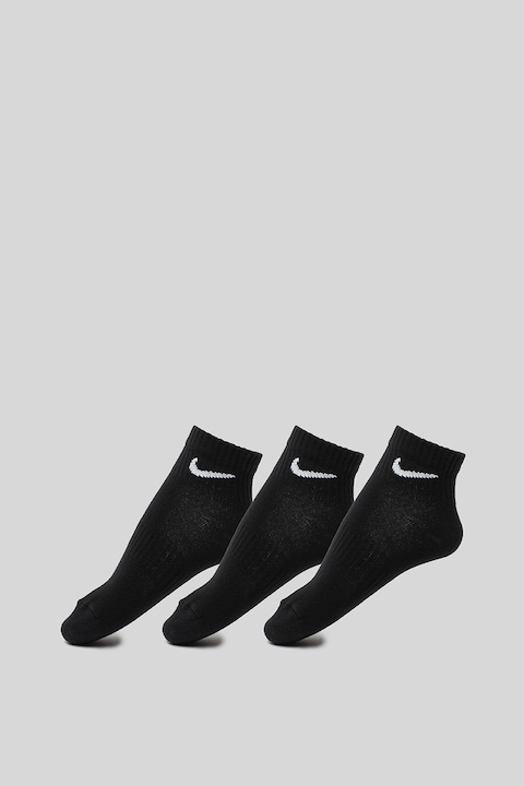 Nike, Set de sosete unisex din material usor, cu tehnologie Dri-Fit Everyday - 3 perechi, Negru, S