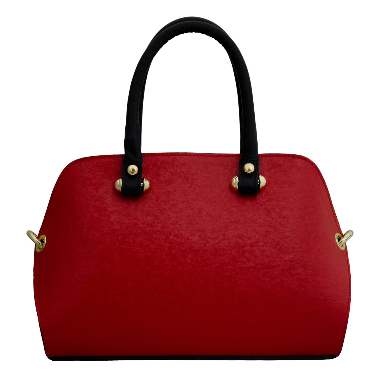 Geanta office de dama din piele naturala Eva Bags, Giana rosu cu negru