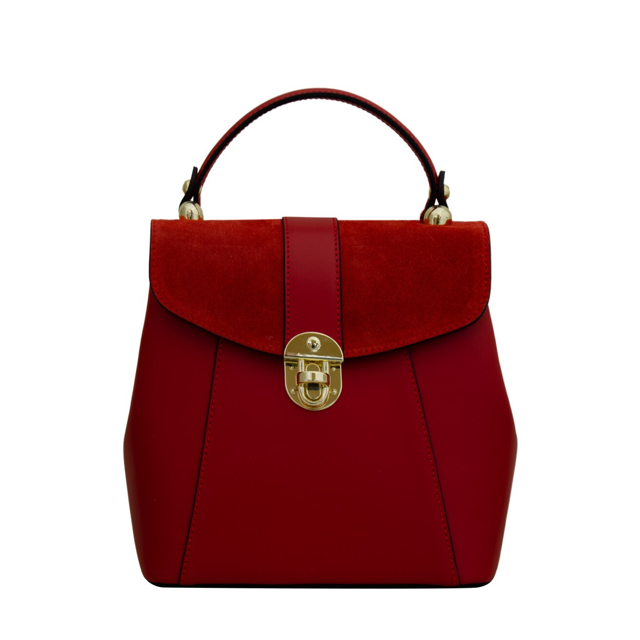 Rucsac de dama din piele naturala Eva Bags,Andra rosu