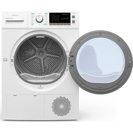 Uscator de rufe Tesla WT8H90M, Pompa de caldura, 8kg, 16 programe, Clasa A++, Alb