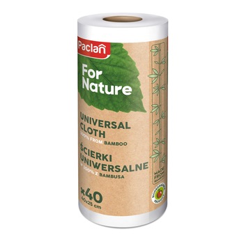 Laveta universala 100% din bambus Paclan For Nature , 40 bucati/rola Laveta universala 100% din bambus Paclan For Nature , 40 bucati/rola