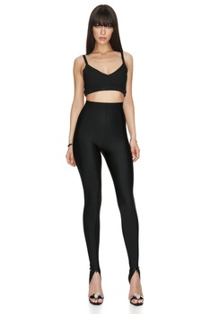 Pantaloni scurti cu talie inalta, din piele ecologica, CuAnna, camel, S, Negru Pantaloni scurti cu talie inalta, din piele ecologica, CuAnna, camel, S, Negru