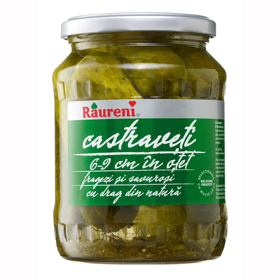 Castraveti in otet 6-9 cm Raureni, 680g