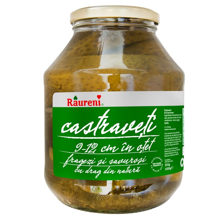 Castraveti in otet 9-12 cm Raureni, 1600g