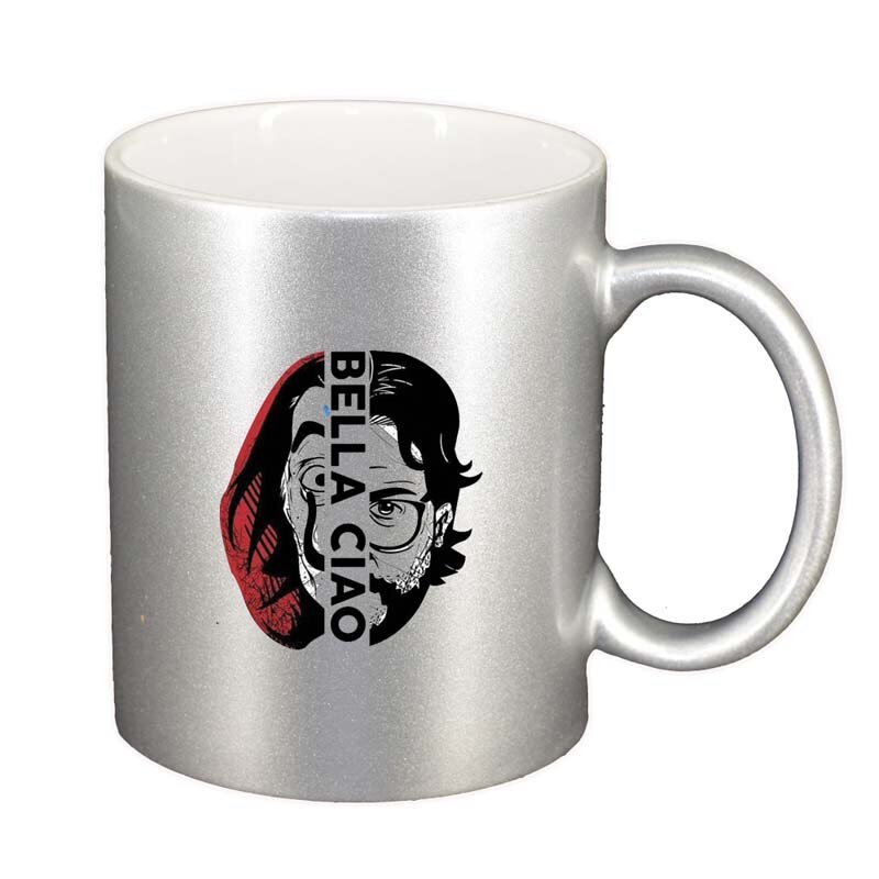 Cana La Casa De Papel, argintiu sidefata, 330ml, D1302