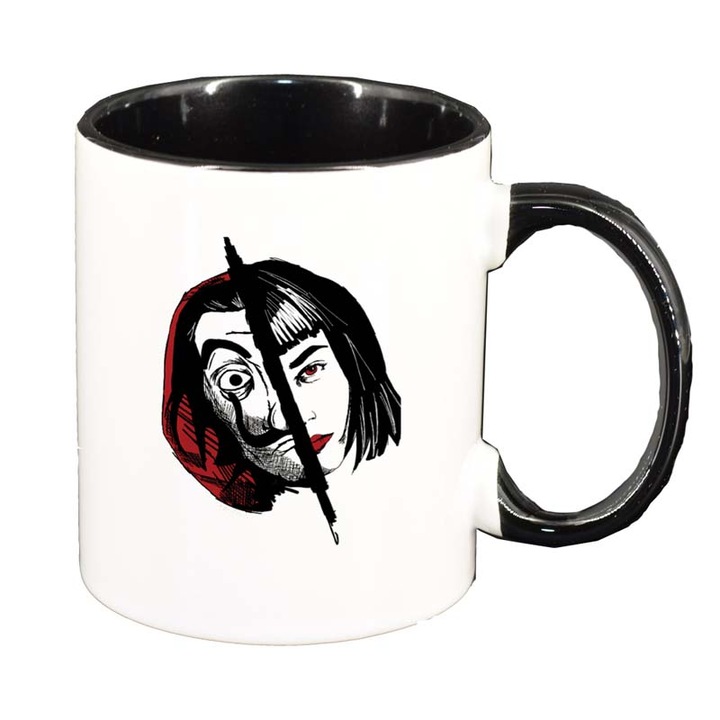 Cana La Casa De Papel, interior negru, 330ml, D1303