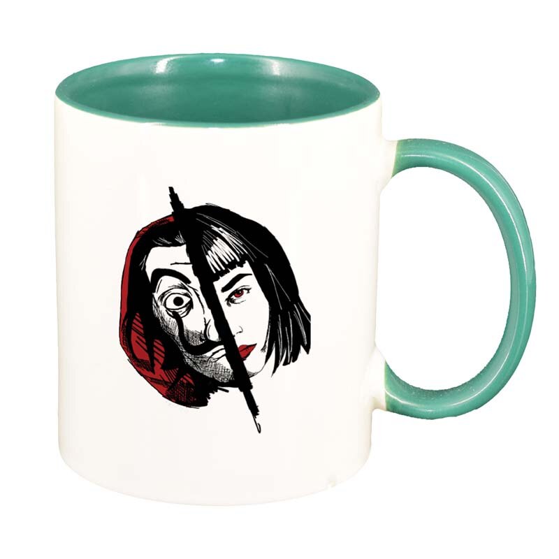 Cana La Casa De Papel, interior verde, 330ml, D1303