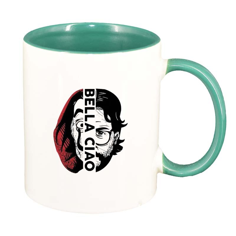 Cana La Casa De Papel, interior verde, 330ml, D1302