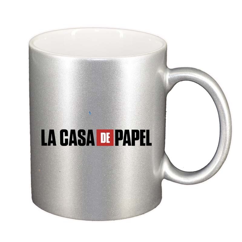 Cana La Casa De Papel, argintiu sidefata, 330ml, D1305