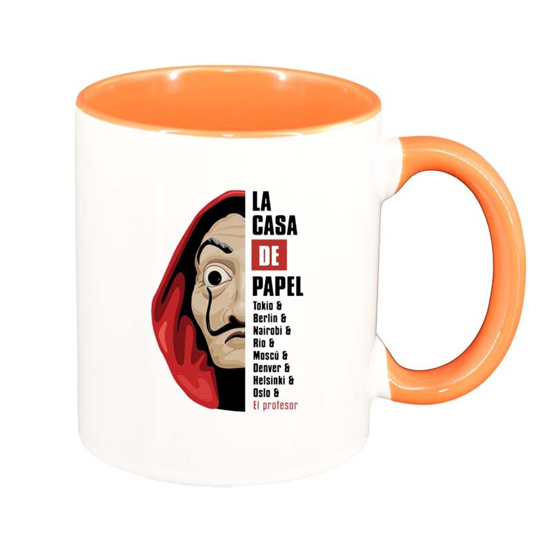 Cana La Casa De Papel, interior portocaliu, 330ml, D1306