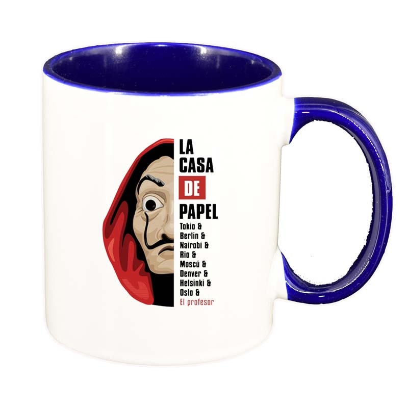 Cana La Casa De Papel, interior albastru inchis, 330ml, D1306