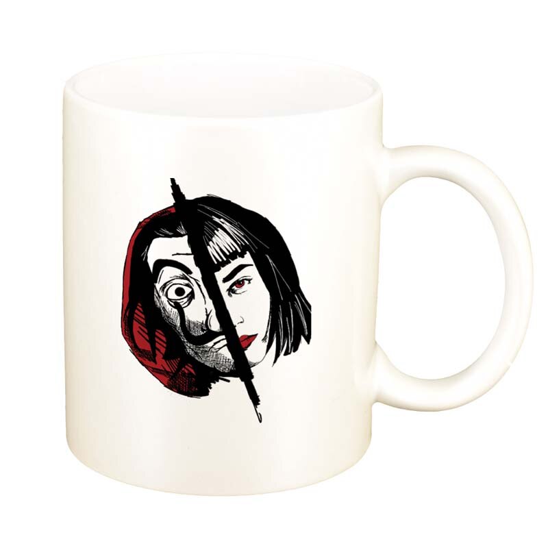 Cana La Casa De Papel, alb sidefata, 330ml, D1303