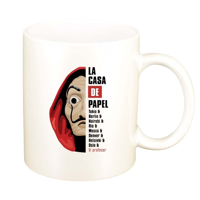 Cana La Casa De Papel, alb sidefata, 330ml, D1306