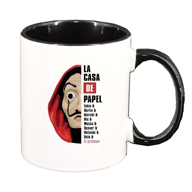 Cana La Casa De Papel, interior negru, 330ml, D1306