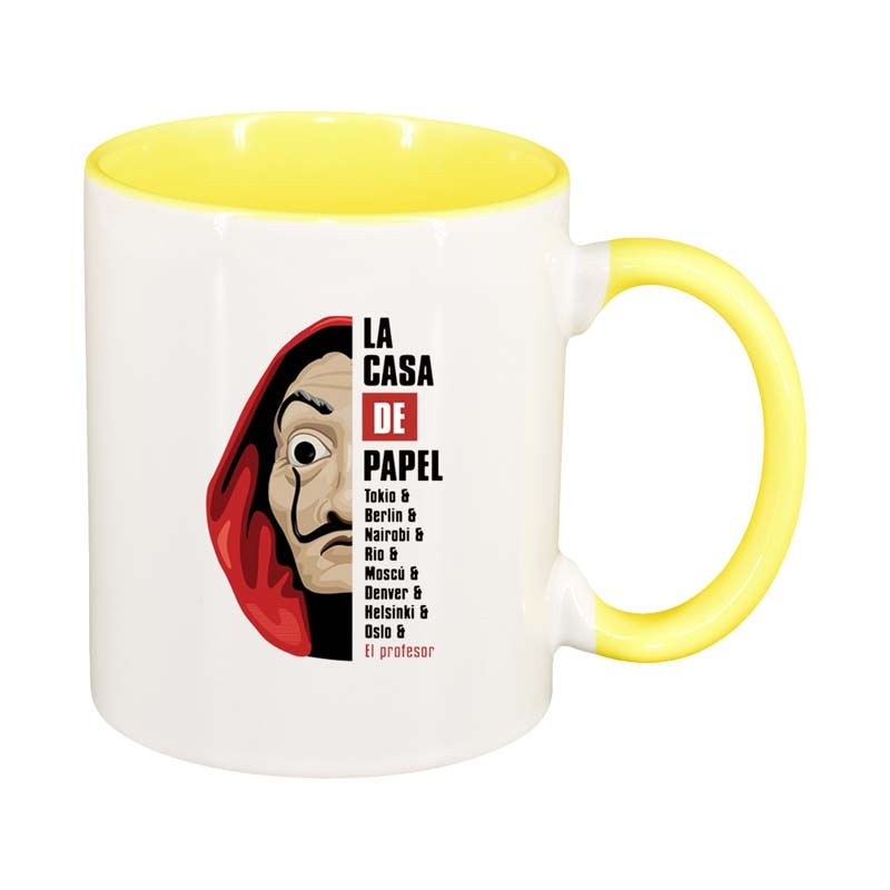 Cana La Casa De Papel, interior galben, 330ml, D1306