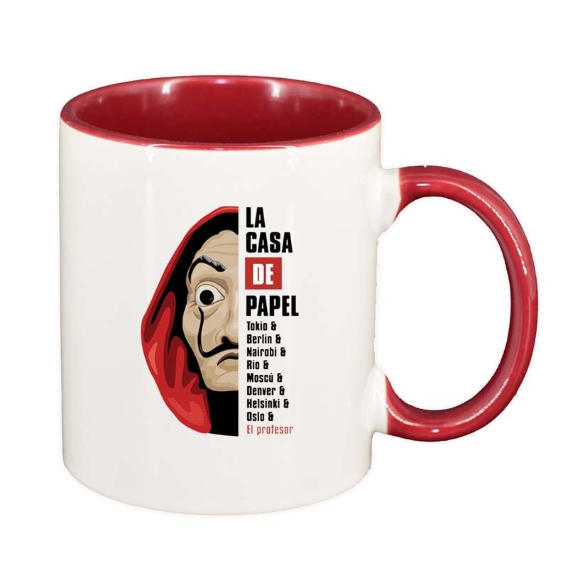 Cana La Casa De Papel, interior rosu-inchis, 330ml, D1306