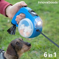 lesa 6 in 1 innovagoods dog01 cu lanterna timer compartiment mancare dispenser apa blocare lungime compartiment saculeti albastru imagen 28_0_
0