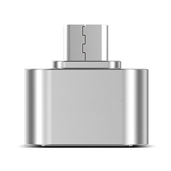 Adaptor Metalic OTG USB Micro USB tata la USB mama Gri Adaptor Metalic OTG USB Micro USB tata la USB mama Gri