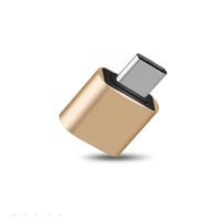 Adaptor Metalic OTG USB Type C tata la USB 3.0 mama Gold