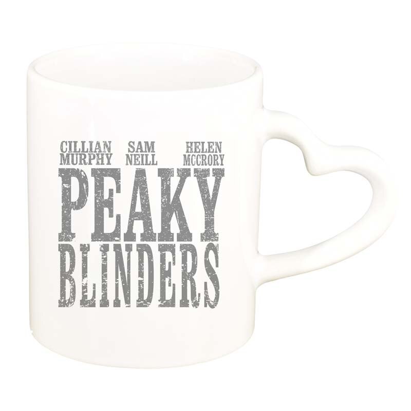 Cana Peaky Blinders, alb, maner inima, 330ml, D1310