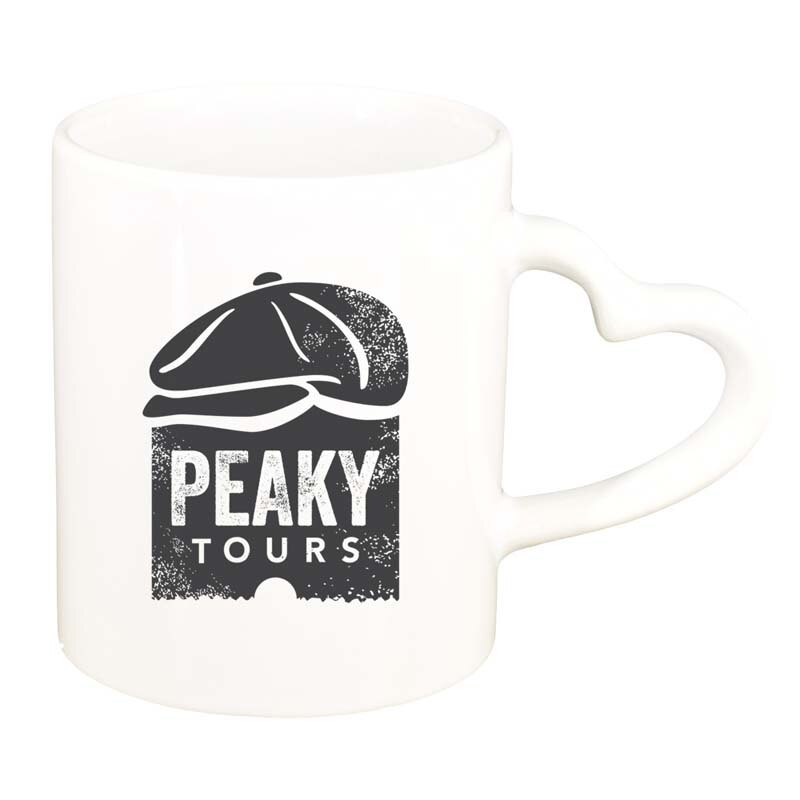 Cana Peaky Blinders, alb, maner inima, 330ml, D1311