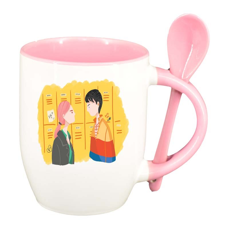 Cana Sex Education, Movie cu lingurita, interior roz, 330ml, D1328