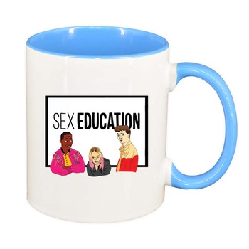 Cana Sex Education, Movie, interior albastru, 330ml, D1330 Cana Sex Education, Movie, interior albastru, 330ml, D1330