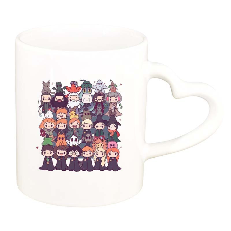 Cana Harry Potter, alb, maner inima, 330ml, D1335