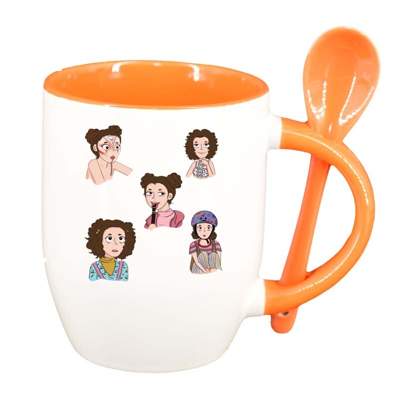 Cana Sex Education, Movie cu lingurita, interior portocaliu, 330ml, D1333