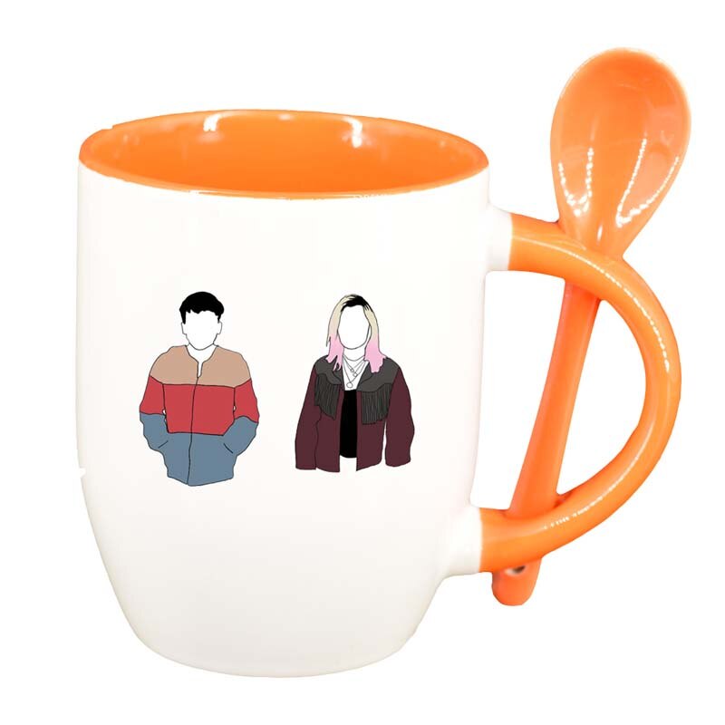 Cana Sex Education, Movie cu lingurita, interior portocaliu, 330ml, D1334